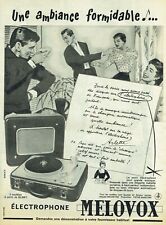 Publicité Advertising 0122 1956  Melovox éléctrophone  Melodyne ambiance formida