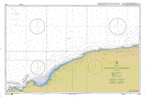 Carte marine île plane - carte, de