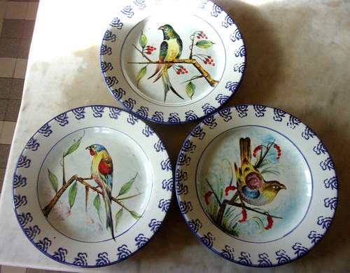 Assiettes aux oiseaux en - 3,