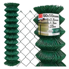 Clôture grillagée 150 cm hauteur 25 m Ø 2,5 mm 50x50 verte clôture de jardin