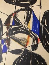 Lithographie litho Originale Signée Main 1958 KIJNO LADISLAS Art Abstrait Ancien