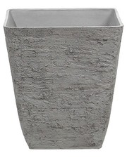 Cache-pot Gris en Polyrésine 39x39x43 cm Effet Pierre Bac à Fleurs Extérieur Del