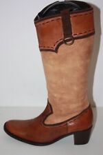 SANCHE DE LA ROSA  Bottes à Talons Cuir Bicolore T 39 TBE