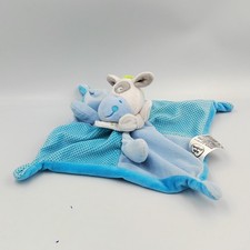 Doudou plat cheval bleu vert