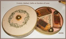 Ancien Coffret de miniatures Avon :"Ballad " "Callin" et  "Garden of Love" 1950