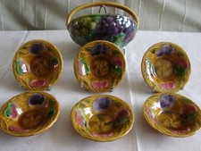 Service à fruits en faïence de Sarreguemines, barbotine