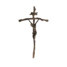 Croix De Christ En Laiton Poli Plein 37 X 21 À Mur Pour Église Maison