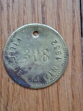 jeton taxe sur les chiens carvin 1932