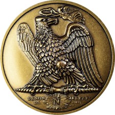 [#373356] France, Médaille, L'Empereur Napoléon Abdique, Denon, Restrike, MS(65-70)