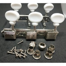 Mecaniques Vintage style Kluson 3+3 sur plaque, bouttons plasique oval