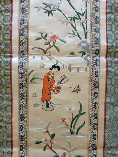 Broderie chinoise ancienne - chinoise, sur