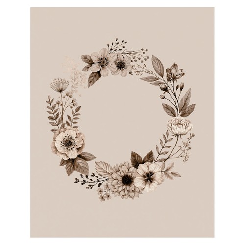Affiche botanique couronne - affiche,