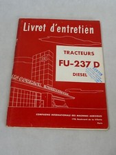 MC CORMICK TRACTEUR FU-237 D DIESEL livret entretien  MAINTENANCE MANUAL