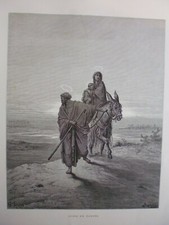  gravures1866:Sainte Bible:  fuite en Egypte dessin de Gustave Doré 