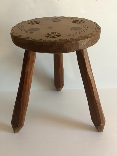 Ancien tabouret tripode - tabouret, chevet