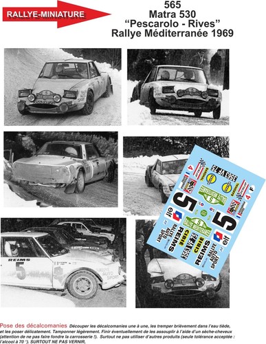 Decals ref 0565 matra - decals,