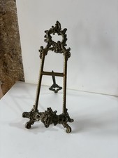 Ancien Chevalet Présentoir Support À Assiette Laiton Collection Déco Rétro