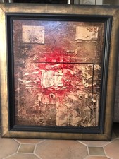 Alain Kleinmann huile sur toile signée "instant rouge"