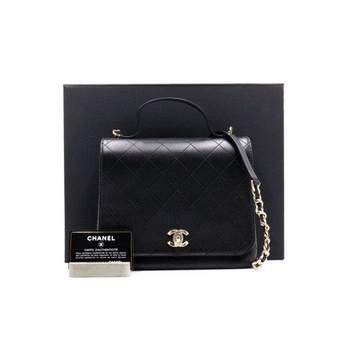 Chanel sac main cuir - cuir, de