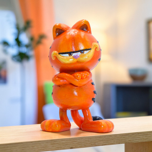 Figurine chat peinte la - peinte, à