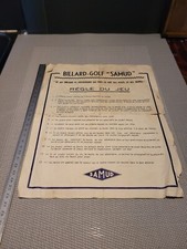 REGLE DU JEU BILLARD GOLF