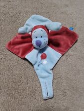 Doudou plat chien rouge bleu