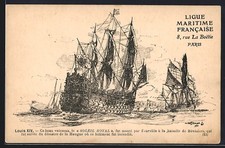 CPA Illustrateur Segelschiff Soleil Royal unter vollen Segeln 