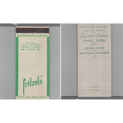 Matchbook cover fritzel - matchbook, fritzel's