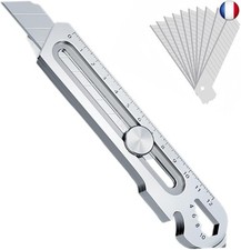 Cutter Professionnel Rétractable en Acier Inox, 2024 Couteau utilitaire 