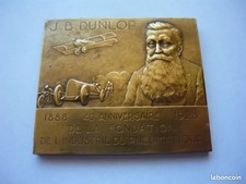Medaille / plaque en bronze dunlop fondation industrie pneumatique montlucon