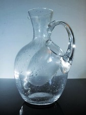 ART DÉCO BROC A GLASS EAU GRAND CRUCHE VERRE SOUFFLE ECOLE NAVARO BIOT SIGNE
