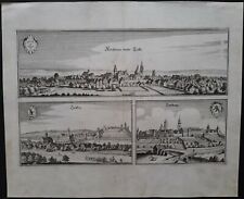 Vue générale de Kirchheim under Teckh, Leonberg & Lauffen par M. Merian 1643