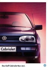 Catalogue Brochure VW Golf Cabrio Bon Jovi 07/1996 Allemagne / Deutschland