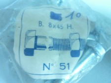 2 vintage ancien  VIS boulon 8x45 ALGI mobylette vélo solex écrou  M8 45 mm