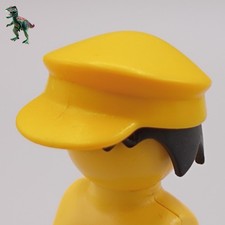 Playmobil casquette jaune-visière-conducteur train-camion-machiniste-chemin d...