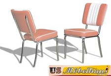 CO-24 Rose Bel Air Meuble 2 Chaises Dîner de Cuisine Dans Style 50er Ans USA