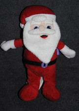 ?Doudou Père Noel MILKA Vêtement Rouge Barbe Blanche Lutin  Peluche 23 Cm TTBE