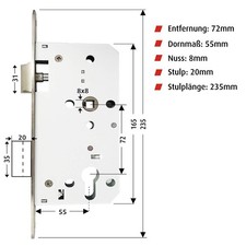 Serrure à encastrer avec