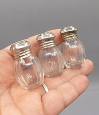 3 Petites Salières de Table Argent Massif et Cristal - Christofle? Début XXè