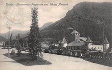 Bolzano Promenade Du Mur D'Eau Et Château Maretsch Carte Postale AK 1908