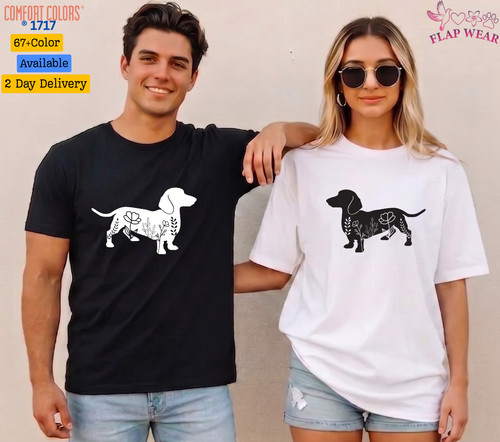 Unisex dachshund floral - dachshund, shirt
