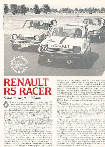 1979 renault lecar racer - ,