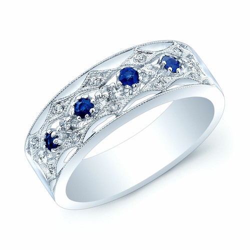 Saphir diamant 14k - or, blanc