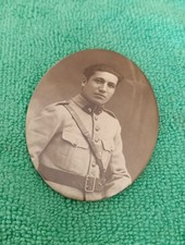 Ancien Miroir de Poche Photographie Militaire