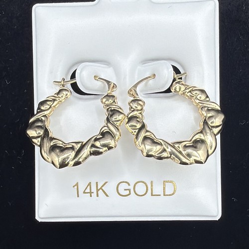 14k yellow gold twisted - 14k, hearts
