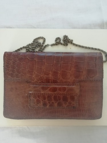 Sac pochette croco vintage - sac,