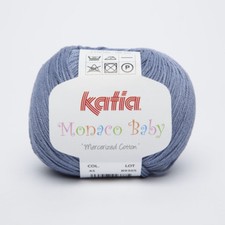 Pelote de laine Katia Monaco Baby bleu n°45 100% coton