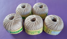 5 pelotes de fil coton Sartel écru pour crochet ou tricot, très belle qualité
