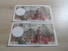 France: lot de 2 billets 10