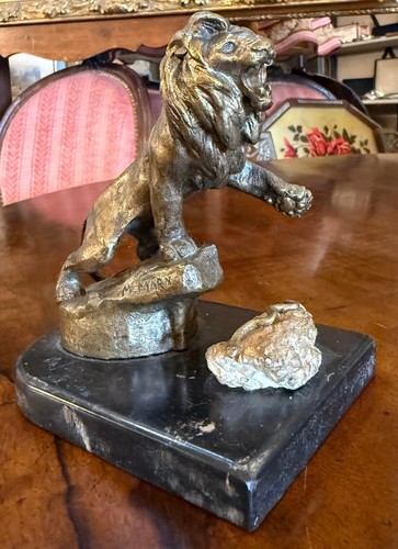 Sculpture bronze lion - , peugeot